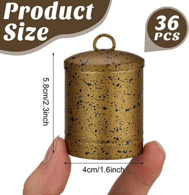 36 Pieces Small Cow Bells for Crafts Lucky Cylinder Hanging Mini Bells Metal Vintage Bells Rustic Hanging Bells for Christmas Tree Crafts Garland Decoration